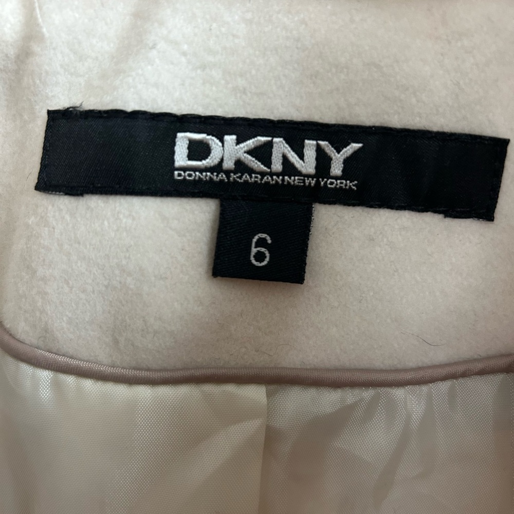 Cashmere Blend Donna Karan Cream Coat - Picture 7 of 8